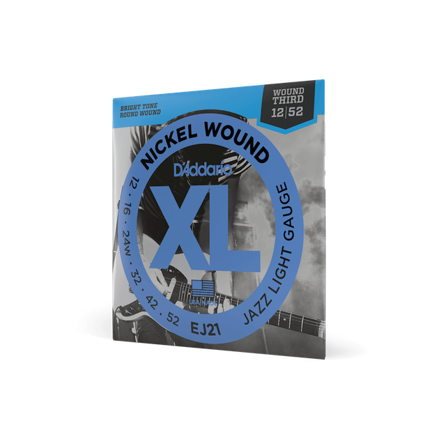 Струны для электрогитары DʼADDARIO EJ21 XL Nickel Wound Jazz Light (12-52) - Фото 2 Струны для электрогитары DʼADDARIO EJ21 XL Nickel Wound Jazz Light (12-52) - изображение 2
