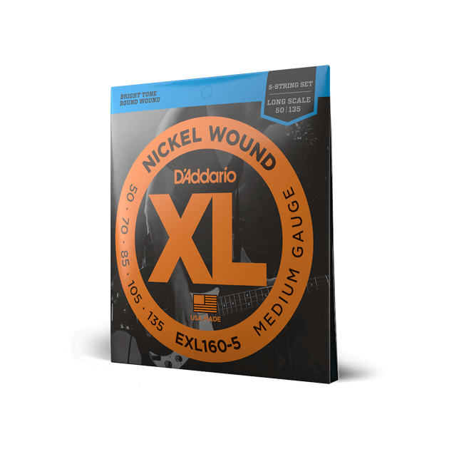 Струны для бас-гитары DʼADDARIO EXL160-5 XL Nickel Wound Bass Medium 5-String (50-135) - Фото 2 Струны для бас-гитары DʼADDARIO EXL160-5 XL Nickel Wound Bass Medium 5-String (50-135) - изображение 2