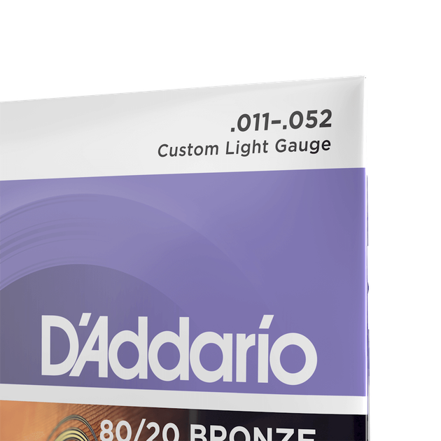 Струни для акустичної гітари DʼADDARIO EJ13 80/20 Bronze Custom Light (11-52) - Фото 4 Струни для акустичної гітари DʼADDARIO EJ13 80/20 Bronze Custom Light (11-52) - зображення 4
