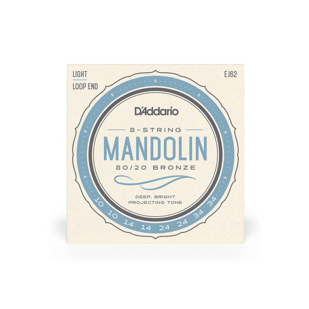 Струни для мандоліни DʼADDARIO EJ62 Mandolin 80/20 Bronze Light (10-34) - Фото 1 Струни для мандоліни DʼADDARIO EJ62 Mandolin 80/20 Bronze Light (10-34) - зображення 1