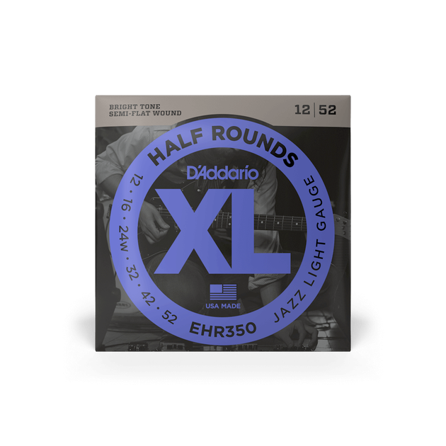Струни для електрогітари DʼADDARIO EHR350 XL Half Rounds Jazz Light (12-52) - зображення 2