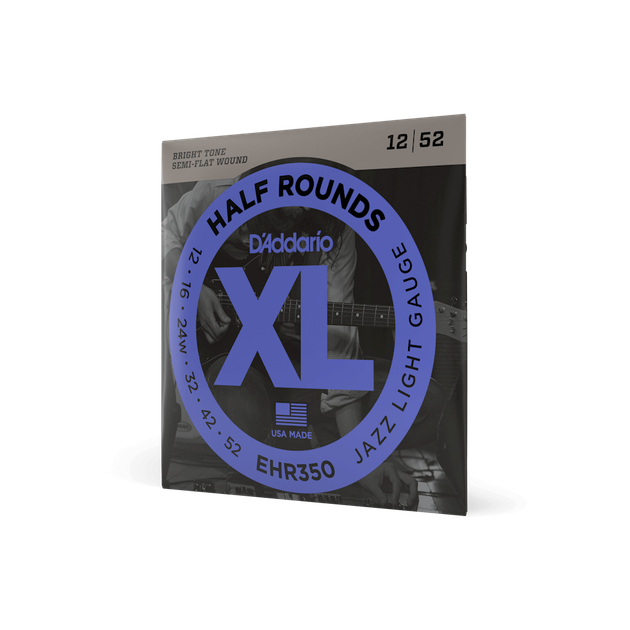 Струни для електрогітари DʼADDARIO EHR350 XL Half Rounds Jazz Light (12-52) - зображення 3