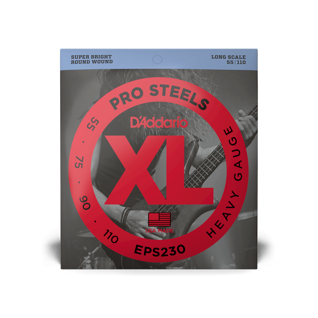 Струни для бас-гітари DʼADDARIO EPS230 XL ProSteels Bass Heavy (55-110) - Фото 1 Струни для бас-гітари DʼADDARIO EPS230 XL ProSteels Bass Heavy (55-110) - зображення 1