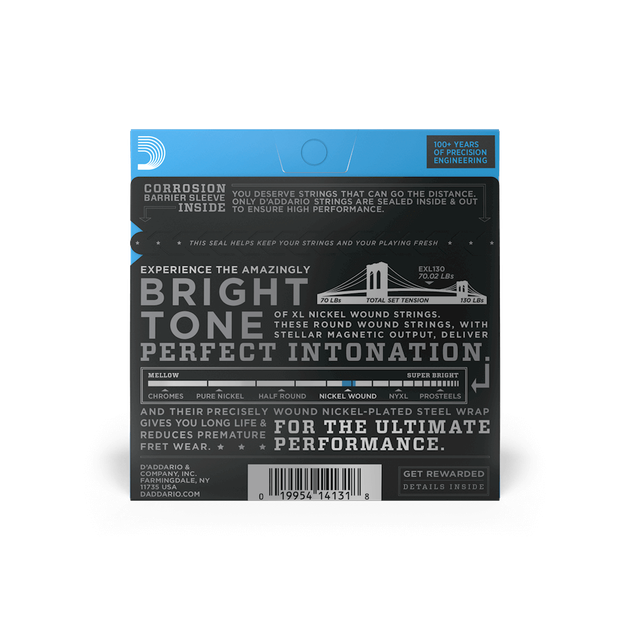 Струны для электрогитары DʼADDARIO EXL130 XL Nickel Wound Extra Super Light (08-38) - Фото 3 Струны для электрогитары DʼADDARIO EXL130 XL Nickel Wound Extra Super Light (08-38) - изображение 3