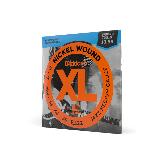 Струны для электрогитары DʼADDARIO EJ22 XL Nickel Wound Jazz Medium (13-56) - Фото 3 Струны для электрогитары DʼADDARIO EJ22 XL Nickel Wound Jazz Medium (13-56) - изображение 3