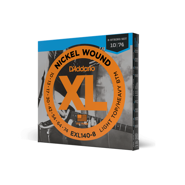 Струны для электрогитары DʼADDARIO EXL140-8 XL Nickel Wound Light Top/Heavy Bottom 8-String (10-74) - изображение 3