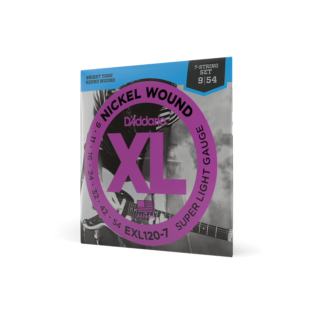 Струны для электрогитары DʼADDARIO EXL120-7 XL Nickel Wound Super Light 7-String (09-54) - Фото 2 Струны для электрогитары DʼADDARIO EXL120-7 XL Nickel Wound Super Light 7-String (09-54) - изображение 2