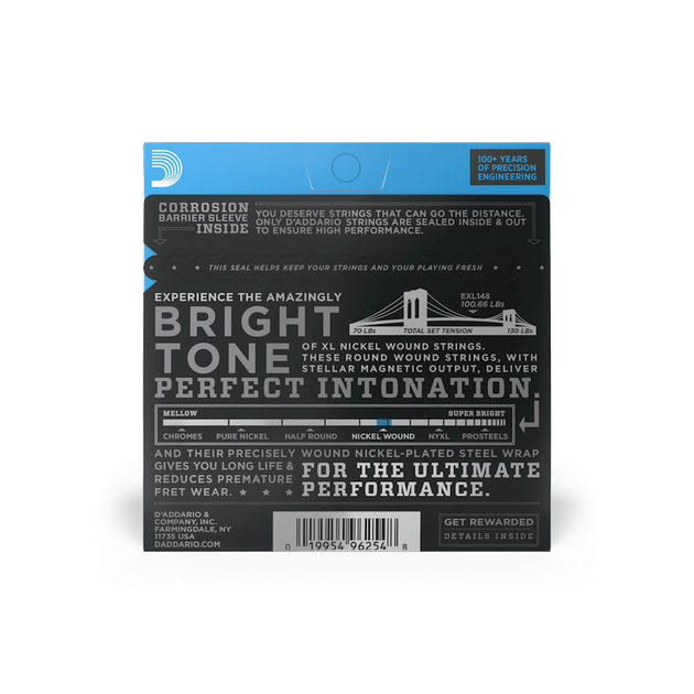 Струны для электрогитары DʼADDARIO EXL148 XL Nickel Wound Extra Heavy (12-60) - Фото 3 Струны для электрогитары DʼADDARIO EXL148 XL Nickel Wound Extra Heavy (12-60) - изображение 3