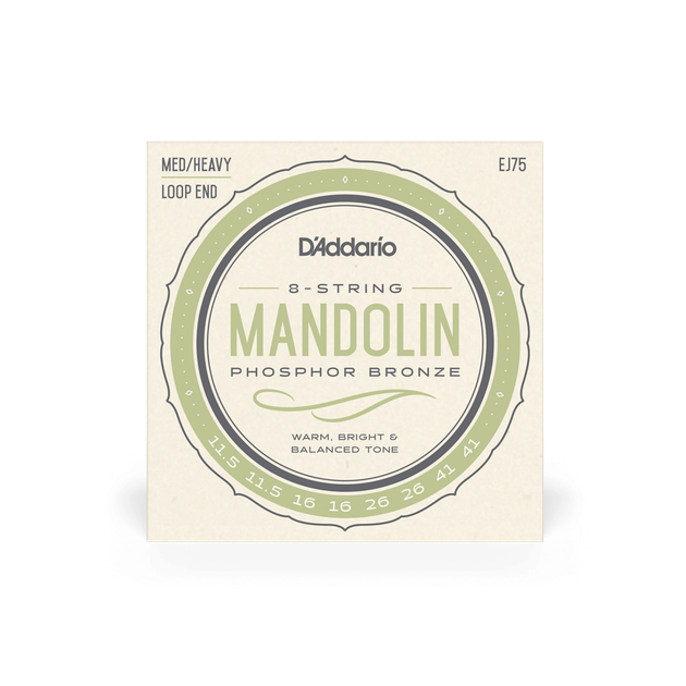 Струны для мандолины DʼADDARIO EJ75 Mandolin Phosphor Bronze Medium/Heavy (11.5-41) - Фото 1 Струны для мандолины DʼADDARIO EJ75 Mandolin Phosphor Bronze Medium/Heavy (11.5-41) - изображение 1