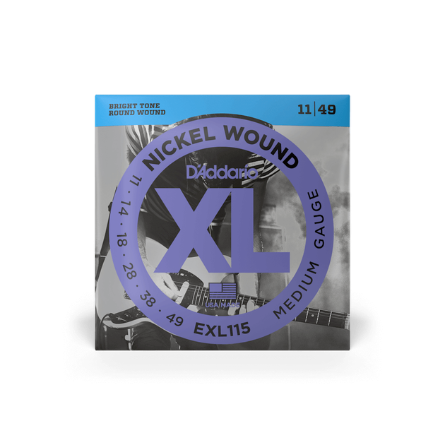 Струни для електрогітари DʼADDARIO EXL115 XL Nickel Wound Medium (11-49) - Фото 2 Струни для електрогітари DʼADDARIO EXL115 XL Nickel Wound Medium (11-49) - зображення 2