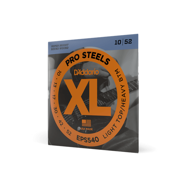 Струны для электрогитары DʼADDARIO EPS540 XL ProSteels Light Top/Heavy Bottom (10-52) - изображение 3