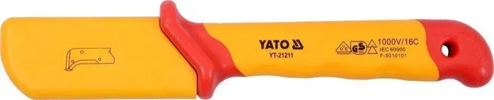Ніж для зняття ізоляції YATO 155 мм лезо 38 мм ручка 1000 В YT-21211 - зображення 2