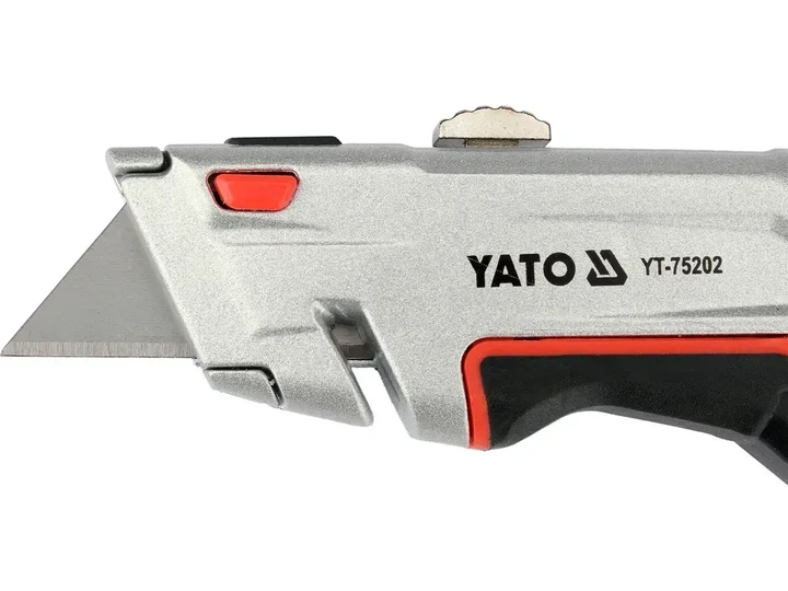 Нож YATO с выдвижным трапециевидным лезвием 61 x 19 мм с 3 лезвиями YT-75202 - Фото 4 Нож YATO с выдвижным трапециевидным лезвием 61 x 19 мм с 3 лезвиями YT-75202 - изображение 4