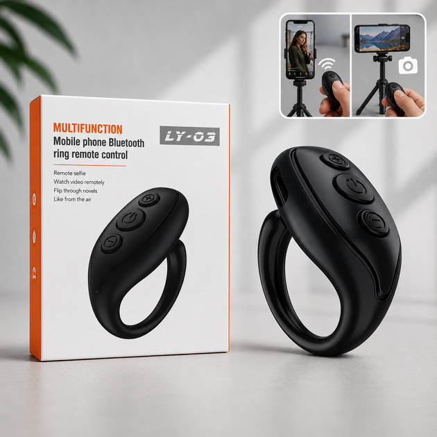 Bluetooth пульт-кольцо для смартфона: дистанционное управление TikTok, Reels, видео и фото (LY-03), Черного цвета - Фото 7 Bluetooth пульт-кольцо для смартфона: дистанционное управление TikTok, Reels, видео и фото (LY-03), Черного цвета - изображение 7