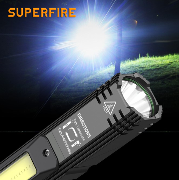 Ліхтар багатофункційний акумуляторний G19 SuperFire 200 Lumen IP31 - Фото 9 Ліхтар багатофункційний акумуляторний G19 SuperFire 200 Lumen IP31 - зображення 9