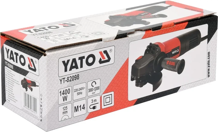 Болгарка YATO 125 мм с регулировкой оборотов YT-82098 - Фото 3 Болгарка YATO 125 мм с регулировкой оборотов YT-82098 - изображение 3