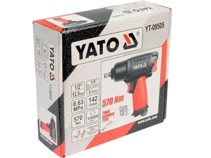 Гайковерт пневматичний YATO ударний 1/2" 570 Нм YT-09505 - зображення 4
