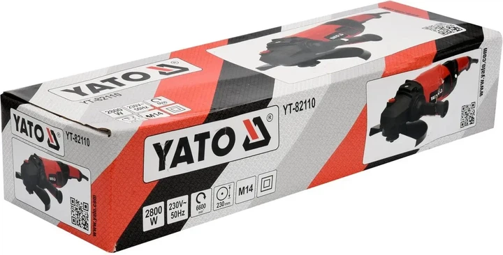 Болгарка YATO 230 мм 2800 Вт YT-82110 - Фото 3 Болгарка YATO 230 мм 2800 Вт YT-82110 - изображение 3