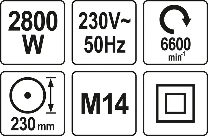 Болгарка YATO 230 мм 2800 Вт YT-82110 - Фото 4 Болгарка YATO 230 мм 2800 Вт YT-82110 - изображение 4