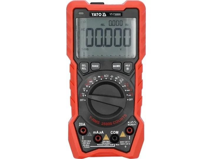 Мультиметр цифровой YATO TRUE RMS LCD диапазон 25000 YT-730895 - изображение 2