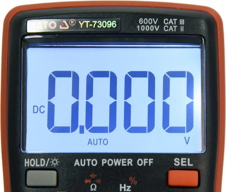 Мультиметр цифровой YATO TRUE RMS с LCD-дисплеем диапазон 6000 YT-73096 - изображение 4
