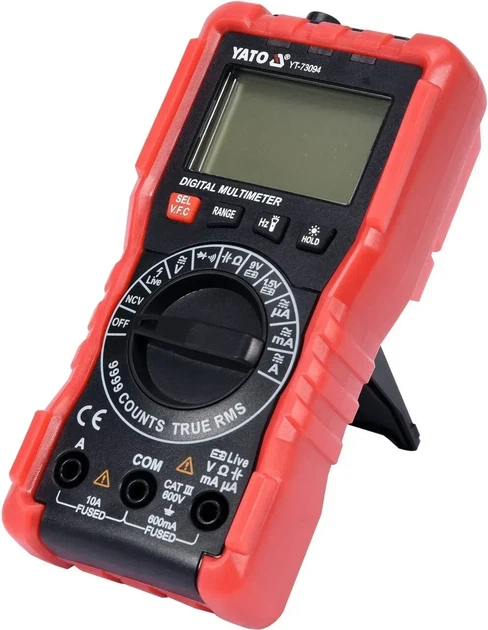 Мультиметр цифровой YATO с LCD-дисплеем для электрических параметров YT-73094 - изображение 3