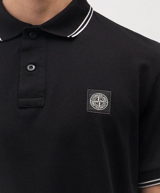 Чоловіче поло Stone Island Cotton Polo Black (M) M\Corta Slim Fit Shirt L1S152200010-S0018 V0029 - зображення 3