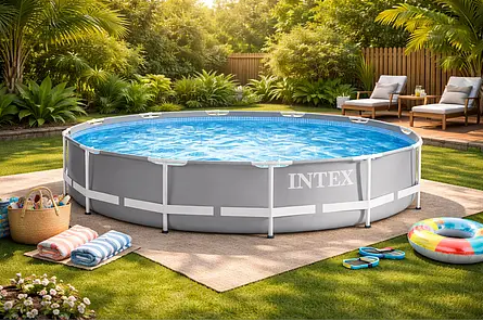 Бассейн каркасный с фильтрацией воды и насосом Intex 366 x 76 см Бассейн на 6503 л для домашней зоны отдыха - изображение 10