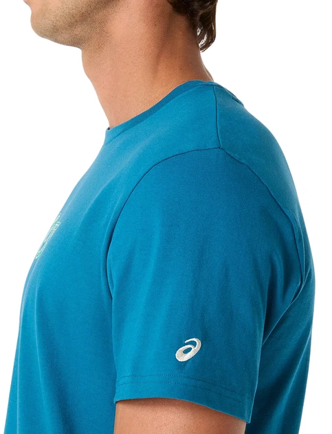 Футболка бавовняна чоловіча ASICS Logo Graphic Tee 2031F334-400 Dark Teal M - изображение 4