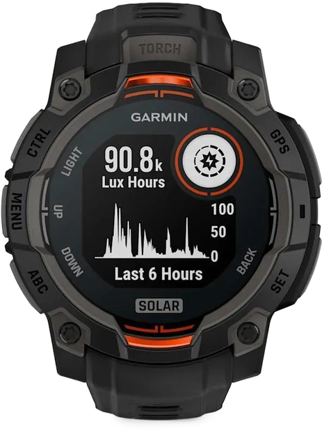 Смарт-годинник Garmin Instinct 3 50mm Solar Black with Charcoal Band (010-02935-00/40) - Фото 3 Смарт-годинник Garmin Instinct 3 50mm Solar Black with Charcoal Band (010-02935-00/40) - зображення 3