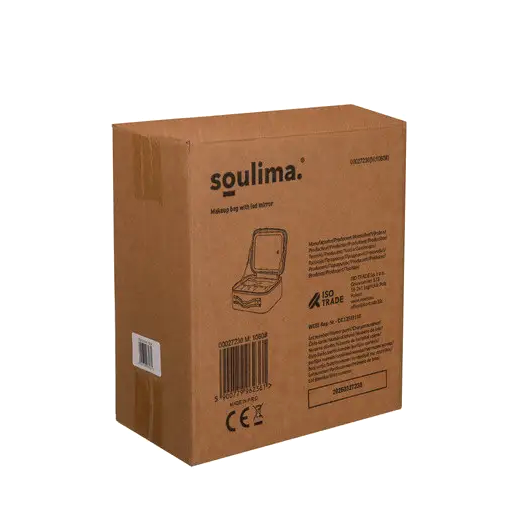 Косметичний кейс з LED дзеркалом 25,5x23,5 см для макіяжу чорний Soulima CS-0104 - Фото 7 Косметичний кейс з LED дзеркалом 25,5x23,5 см для макіяжу чорний Soulima CS-0104 - зображення 7