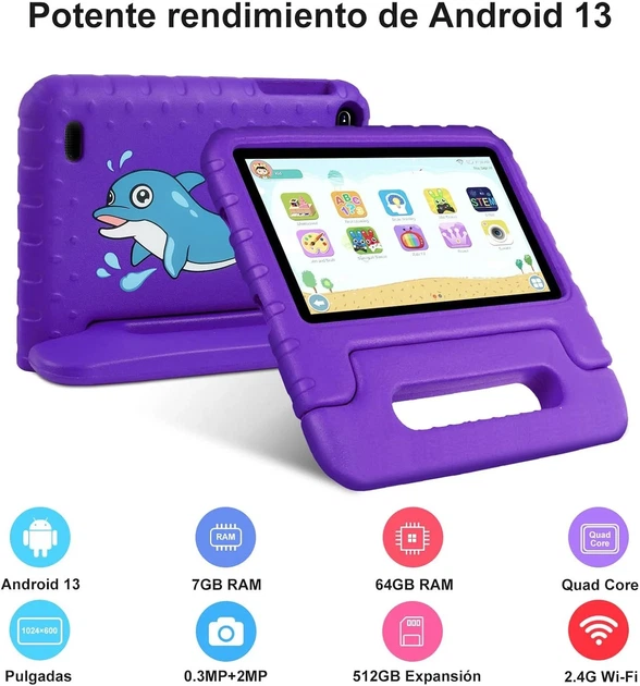 Дитячий планшет 7" Aocwei X300 4+3/64Gb 4 ядра Android 13 Чорний (102011548) - Уцінка - зображення 2