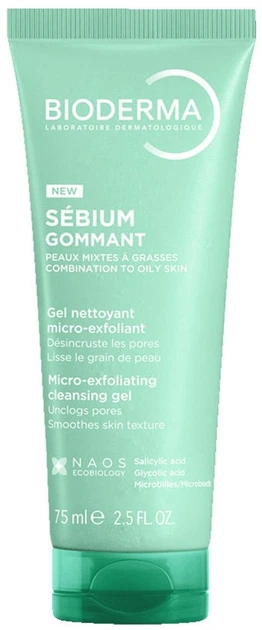 Гель для вмивання Bioderma Sébium Gommant 75 мл (3701129814727) - Фото 1 Гель для вмивання Bioderma Sébium Gommant 75 мл (3701129814727) - зображення 1