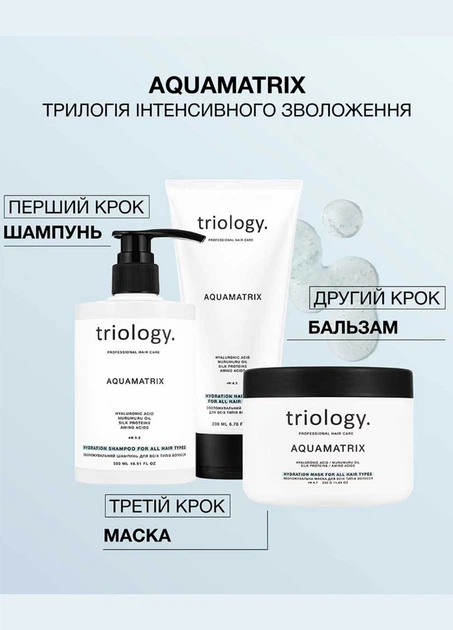 Увлажняющая маска для всех типов волос AQUAMATRIX (2134-01) 330 мл Triology - изображение 5
