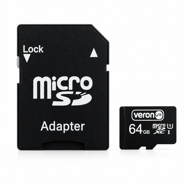 Карта памяти Veron MicroSD 64GB High Speed Full HD - Фото 1 Карта памяти Veron MicroSD 64GB High Speed Full HD - изображение 1