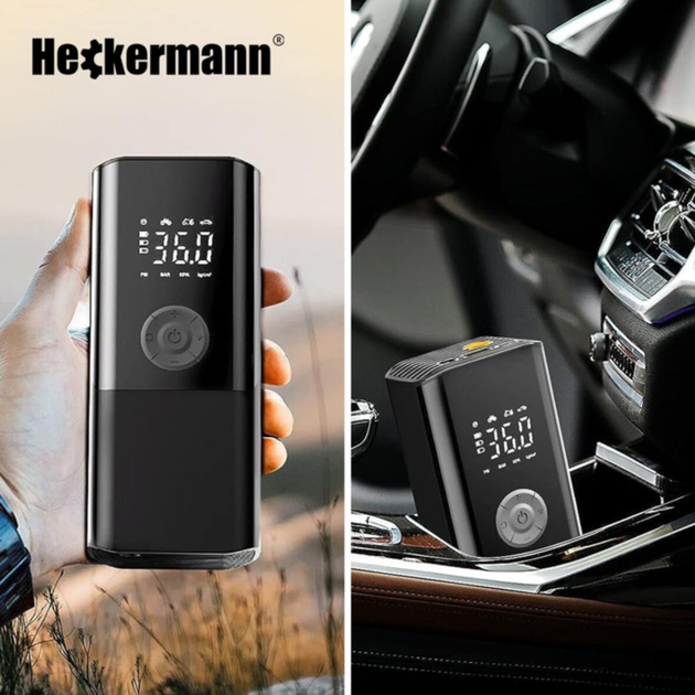 Автомобильный насос-компрессор беспроводной Heckermann 65W с автоматическим отключением - изображение 5