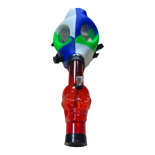 Мини-кальян-бонг-маска 031Q Crazy Mask с акриловой трубкой Череп 20 см - Фото 4 Мини-кальян-бонг-маска 031Q Crazy Mask с акриловой трубкой Череп 20 см - изображение 4