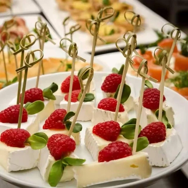 Шпажки бамбуковые Узелок 9 см 4HoReCa – декоративные шпажки для канапе, закусок, фуршета и сервировки 100 шт - изображение 5