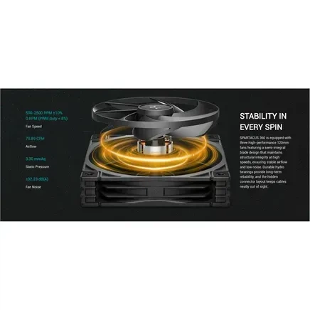 Система жидкостного охлаждения Deepcool Spartacus 360 Black (R-SPT360-BKDSMP-G-1) - изображение 15