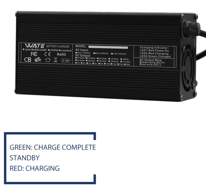 Зарядка для Li ion аккумулятора 7S 24 V 29.4 V 15 A с разъемом XT90 в алюминиевом корпусе - изображение 3