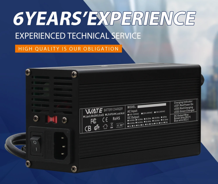 Зарядка для Li ion аккумулятора 7S 24 V 29.4 V 15 A с разъемом XT90 в алюминиевом корпусе - изображение 6