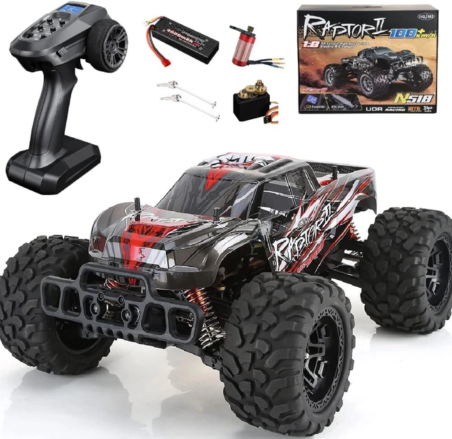 Машинка на радіокеруванні HOSHI RAPTOR II N518 1:8 4WD до 100 км/год, RC монстр-трак Brushless, позашляховик на пульті, повний привід, LiPo 3S, RTR - зображення 8