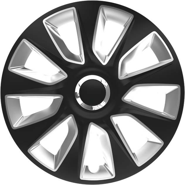 Колпаки на колеса Elegant R15 Stratos RC black&silver - Фото 1 Колпаки на колеса Elegant R15 Stratos RC black&silver - изображение 1