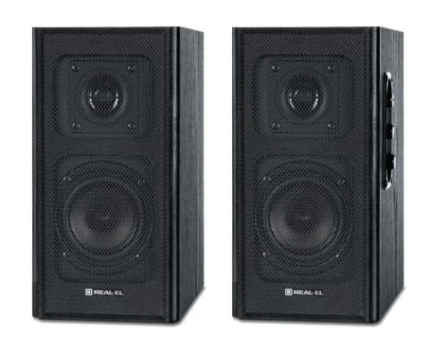 Колонки 2.0 REAL-EL S-250 Black, 2 x 10 Вт, МДФ, живлення від мережі 220V, керування збоку (S-250) - изображение 4