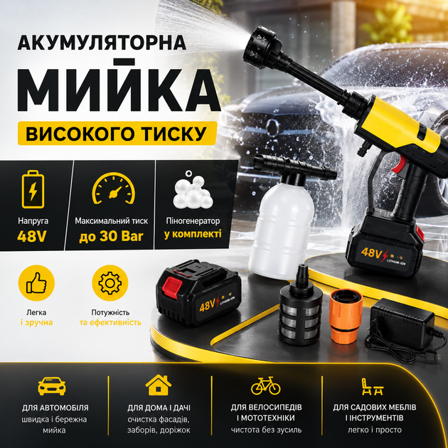 Аккумуляторная мойка высокого давления 48 В - изображение 2