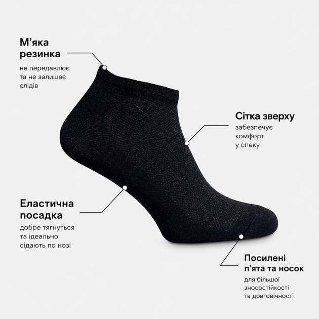 Набор мужских носков Сетка коротких хлопковых SoxBox 6SB-MS-BLK 41-44 6 пар Черный (1050420220014) - Фото 2 Набор мужских носков Сетка коротких хлопковых SoxBox 6SB-MS-BLK 41-44 6 пар Черный (1050420220014) - изображение 2