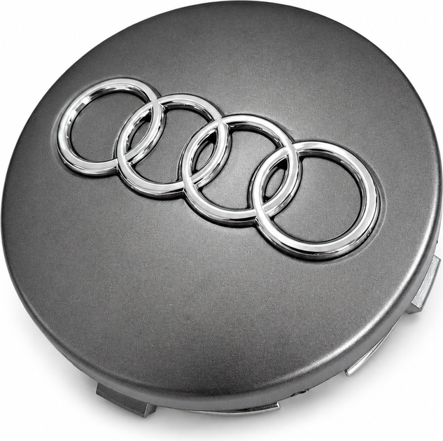 Комплект автомобильных колпаков (заглушек) на литые диски Audi 4B0601170 60/60 мм 2 шт Grey (4B0601170-Grey) - изображение 3