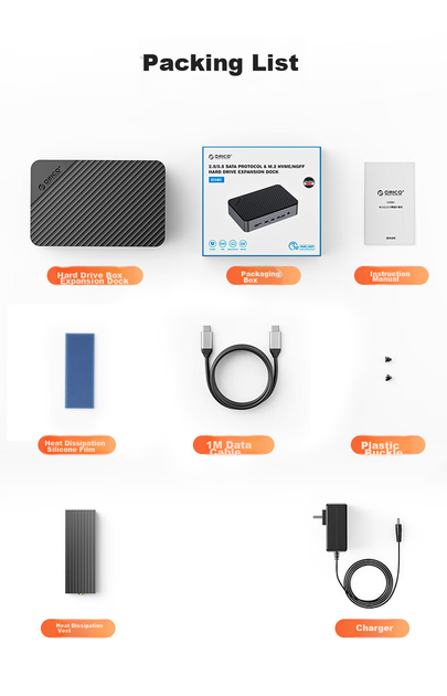 Док-станция ORICO 12-in-1 M.2 & HDD/SSD Black (ORICO-D35M2-BK) - изображение 11