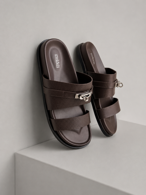 Шлепанцы в стиле Hermes Meideli Женские Коричневый 39 (25 см) Код: d009 coffee - изображение 5