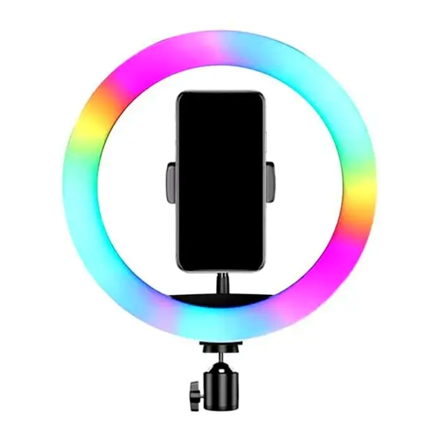 Кольцевая лампа RGB LED 36 см с держателями для смартфонов и Bluetooth пультом для фото и видео съемки - Фото 2 Кольцевая лампа RGB LED 36 см с держателями для смартфонов и Bluetooth пультом для фото и видео съемки - зображення 2